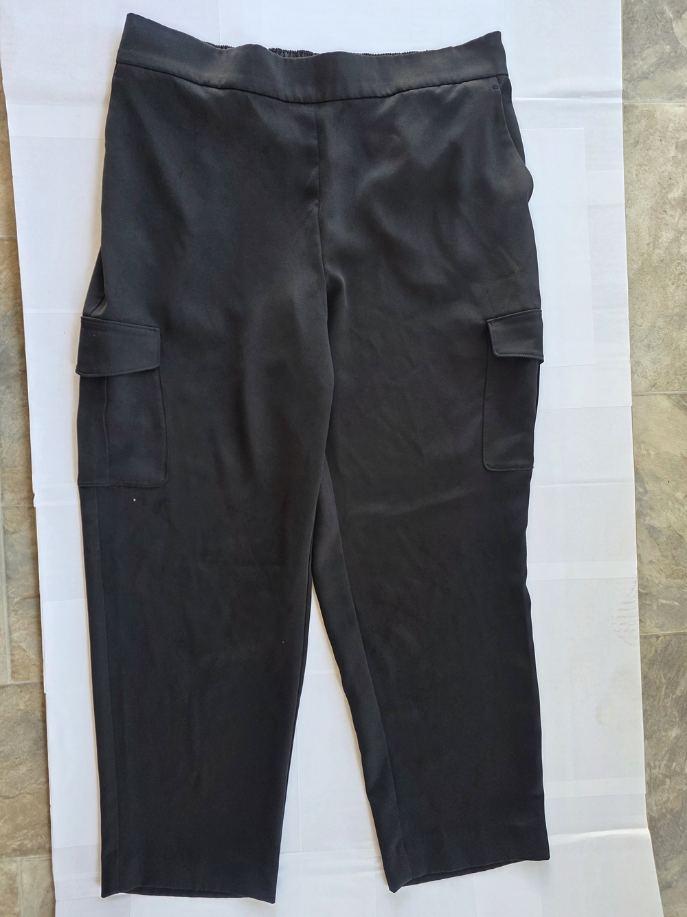 LOFT Black Cargo Tapered Pants